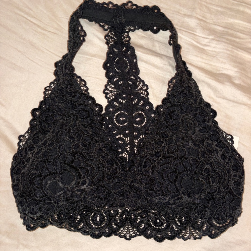 Gilly Hicks Black Lace Halter Bralette